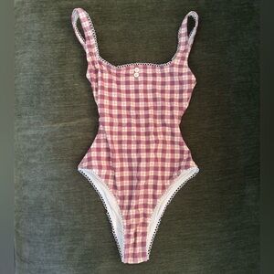 Oddli One Piece Plum Plaid